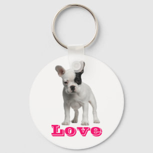 Love French Bulldog Puppy Dog Sleutelhanger