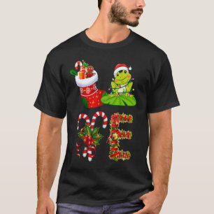 Love Frog kerstlameles Led Santa Hat Christma T-shirt