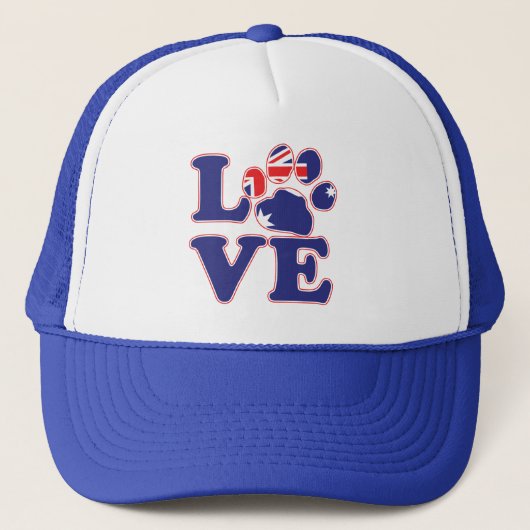 Love-from-Australia-Paw-Print Trucker Pet (Voorkant)