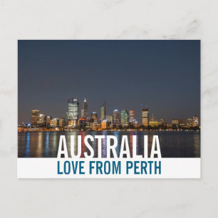 Love From Australia Perth Skyline beroemd gemaakt  Briefkaart