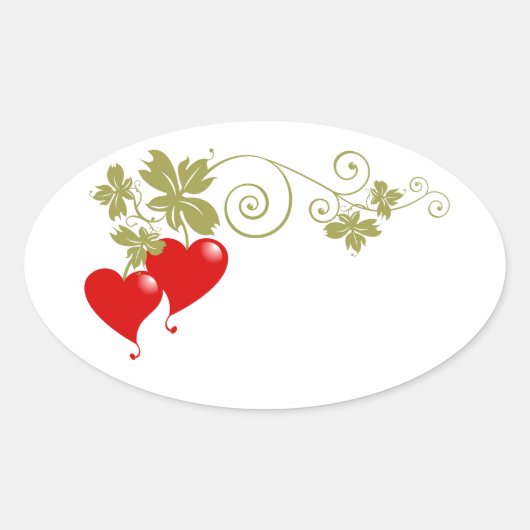 Love Fruit Ovale Sticker (Voorkant)