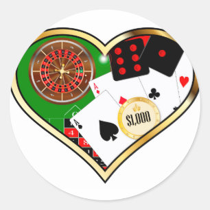 Love Gambling Ronde Sticker