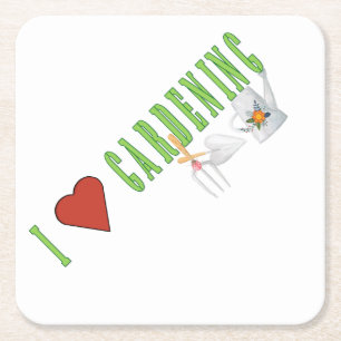 Love Gardening Vierkante Kartonnen Onderzetter