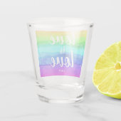Love Gay Pride Monogram Rainbow Waterverf Shot Glas (Achterkant)