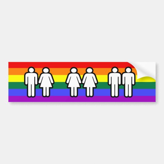 Love Gay Pride Rainbow Bumpersticker (Voorkant)