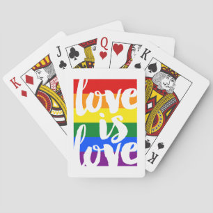 Love Gay Pride Rainbow Stripe Pokerkaarten
