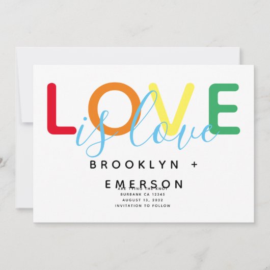 Love Gay Wedding Save The Date (Voorkant)