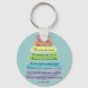 "Love"-gedicht geeft kunstboomontwerp Sleutelhanger