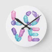 LOVE Gemstone Wall Clock – Elegant Crystal Letter Ronde Klok (Voorkant)