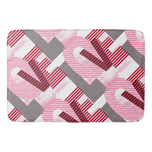 Love Geometric Magenta Letter Badmat