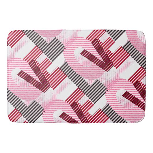 Love Geometric Magenta Letter Badmat (Voorkant)
