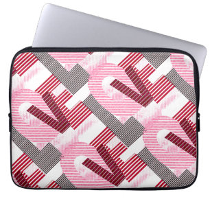 Love Geometric Magenta Letter Laptop Sleeve