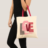 Love Geometric Magenta Letter Tote Bag (Voorkant (product))