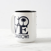 LOVE Georgetown SC 15oz Tweekleurige Koffiemok (Voorkant links)