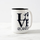 LOVE Georgetown SC 15oz Tweekleurige Koffiemok (Voorkant rechts)