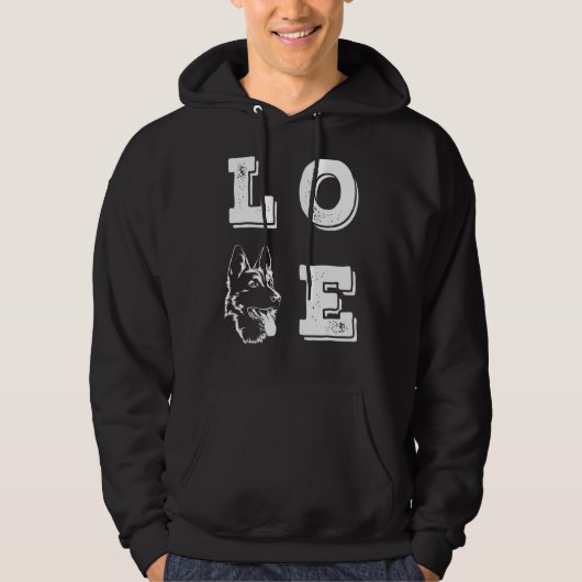 Love German Shepherd Love Dogs Dog Hoodie (Voorkant)