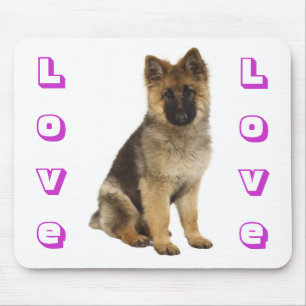 Love German Shepherd Puppy Dog Computer Mousepad Muismat