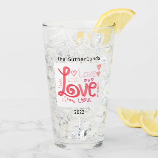 LOVE Glass Tumbler (Achterkant ijs)