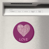 LOVE Glitter Heart Magneet (Insitu (Vaatwasser))