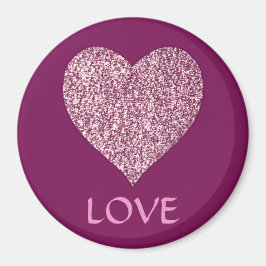 LOVE Glitter Heart Magneet