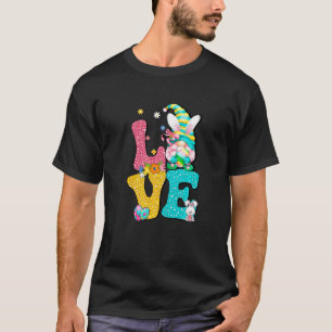 Love Gnome Bunny Leopard Spring Hunt Eggs Rabbit E T-shirt