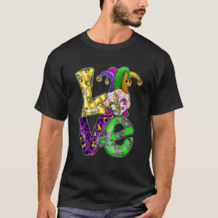 Love Gnome Cute Mardi Gras Leopard Pset Love Nord T-shirt