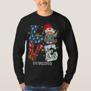 LOVE Gnome Nursing Kerstmis Pajama Family Costume T-shirt