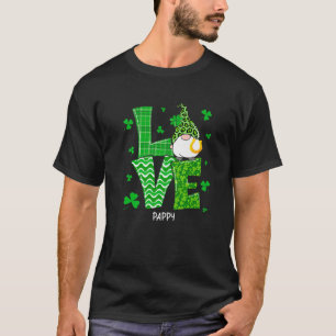 Love Gnome Pappy Shamrock Leopard St Patrick T-shirt