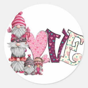 Love Gnome, Valentijnsdag Ronde Sticker