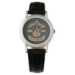 Love God Drink Coffee Lees boeken Christelijk Horloge