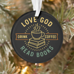 Love God Drink Coffee Lire les livres Amateurs Vin
