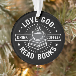 Love God Drink Coffee Lire les livres Amateurs Vin