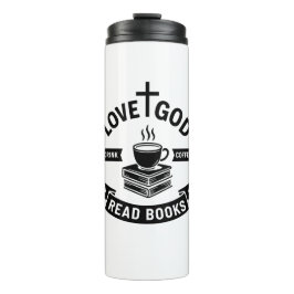 Love God Drink Koffie Lees boeken Christelijk Gelo Thermosbeker