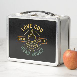 Love God Drink Koffie Lees boeken Liefhebbers