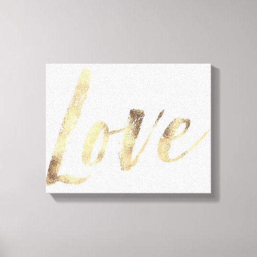 Love Gold Wit Inspirerend Quotes Canvas Afdruk (Voorkant)