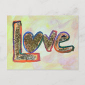 Love Golden Pastels Art Painting Carte postale (Devant)