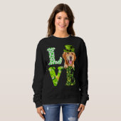 Love Golden Retriever St Patrick's Day Shamrock Ir Trui (Voorkant volledig)