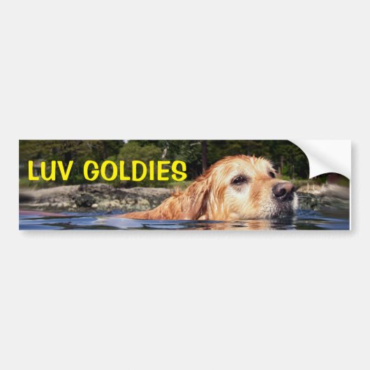 Love Golden Retrievers - Bumpersticker (Voorkant)