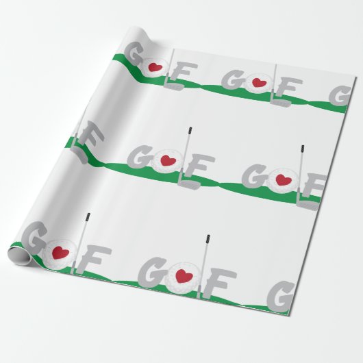 Love Golf Cadeaupapier (Uitgerold)