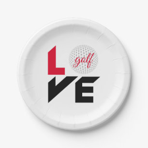 Love golf papieren bordje