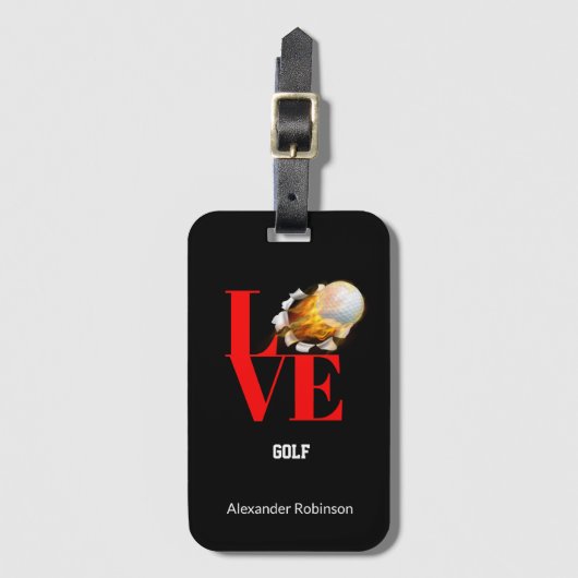Love Golf Personalized Sports Bagagelabel (Voorkant (verticaal))