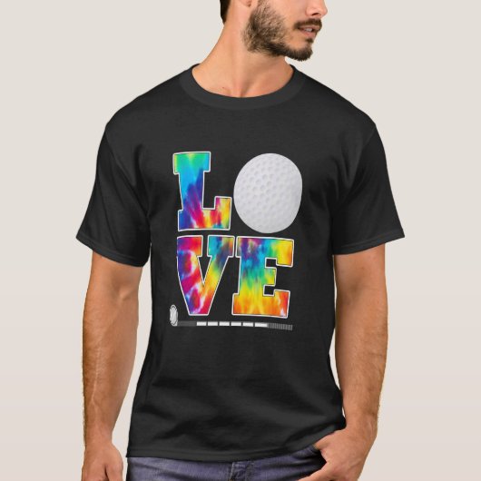 Love Golf Tie Dye Golf Golfer Player 1 T-shirt (Voorkant)