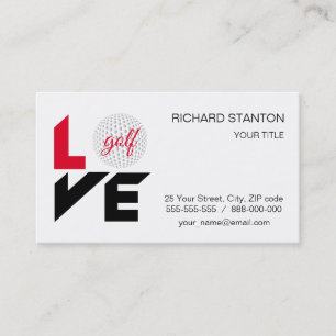 Love golf visitekaartje