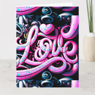 Love Graffiti Pink and Black Kaart