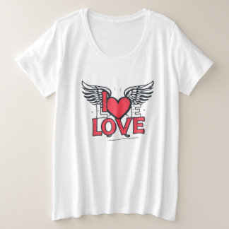 LOVE Graffiti stijl kunst Unisex zachte stijl T-sh Grote Maat T-shirt