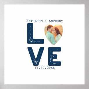 LOVE Grafisch Minimalistisch Hartvormig Foto Huwel Poster