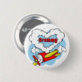 Love Grammy Kinder Airplane Ronde Button 5,7 Cm (Voorkant /achterkant)