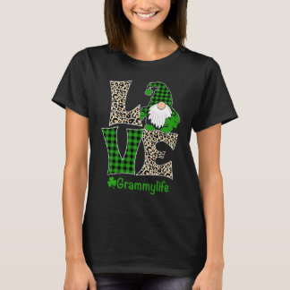 Love Grammy Leven  St Patrick's Day Gnome Iers Gra T-shirt
