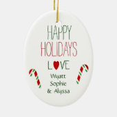 Love Grandfather Fun Penguin kerstcadeau Keramisch Ornament (Achterkant)