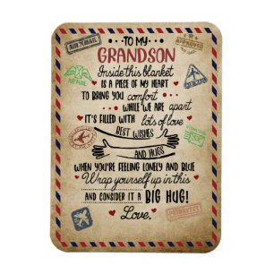 Love Grandson   Brief aan mijn kleinzoon van oma Magneet